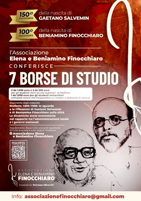 LASSOCIAZIONE ELENA E BENIAMINO FINOCCHIARO METTE A DISPOSIZIONE SETTE BORSE DI STUDIO PER STUDENTI 