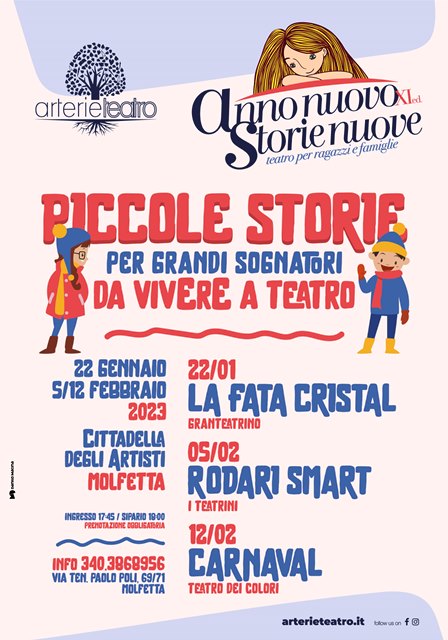 AL VIA LXI EDIZIONE DELLA RASSEGNA DI TEATRO RAGAZZI E FAMIGLIE ANNO NUOVO, STORIE NUOVE - PICCOLE STORIE PER GRANDI SOGNATORI DA VIVERE A TEATRO