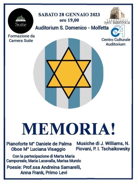 CONCERTO DEL QUARTETTO DARCHI DELLORCHESTRA FILARMONICA PUGLIESE ALLA CITTADELLA DEGLI ARTISTI IN OCCASIONE DELLA GIORNATA DELLA MEMORIA
