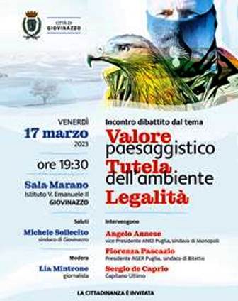 OGGI, VENERD 17 MARZO, A GIOVINAZZO INCONTRO-DIBATTITO SUL TEMA 