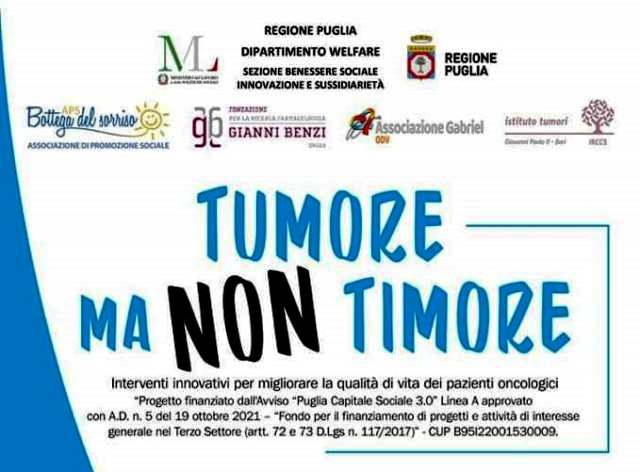 PARTE IL PROGETTO TUMORE, MA NON TIMORE PROMOSSO DALLASSOCIAZIONE DI PROMOZIONE SOCIALE BOTTEGA DEL SORRISO
