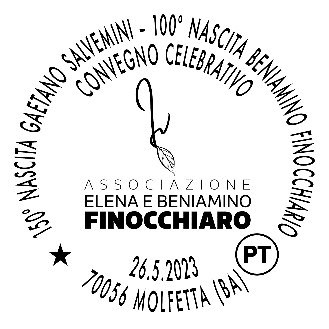 PER IL 150 DELLA NASCITA DI GAETANO SALVEMINI E IL CENTENARIO DELLA NASCITA DI BENIAMINO FINOCCHIARO, POSTE ITALIANE RENDE DISPONIBILE LANNULLO FILATELICO