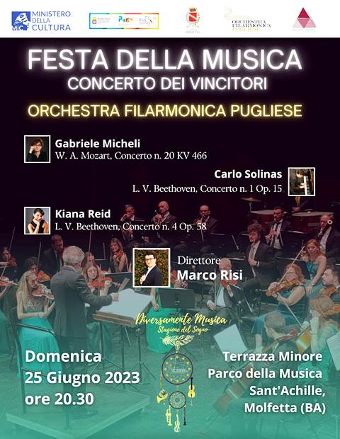 SABATO 25 GIUGNO AL PARCO DELLA MUSICA DI SANT'ACHILLE SI TERR LA FESTA DELLA MUSICA